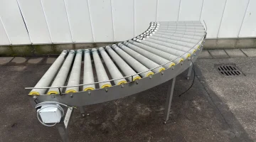 Transportador de rolos curvo a 90°