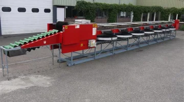 Aweta GS-7 weight sorting machine for eggplants