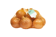 Onions in net package with wine glass label
