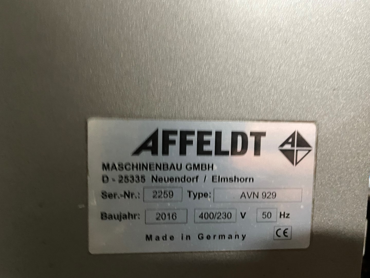 ������ ��� ����������� ����� Affeldt AVN 929
