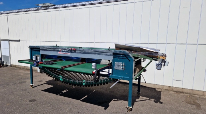 Allround roller sorting machine with brush and feeding conveyor