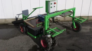 Electric harvester for asparagus.