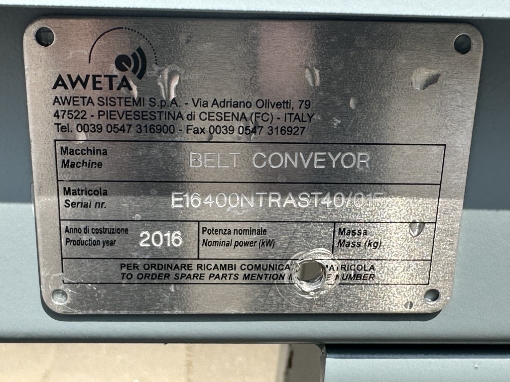 Aweta conveyor 175 x 40 cm