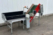 Aweta elevator incline conveyor with rubber fingers and hopper