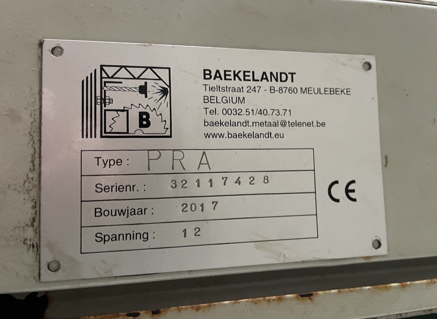Baekelandt PRA ������� ��� ������ ����-�����