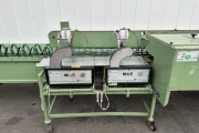 Bercomex flower processing machine with 3 binders and collection conveyor