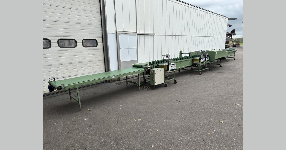 Bercomex flower processing machine with 3 binders and collection ...