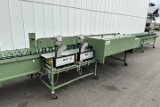 Bercomex flower processing machine with 3 binders and collection conveyor