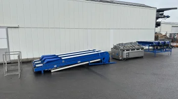 S&B CP 800 / 12 / BP afweegmachine met frame en 3 elevatoren toevoertransportbanden