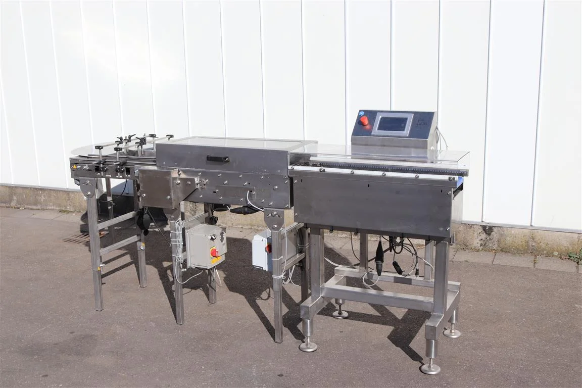 Krebeck checkweigher with plate distributor turntable / rotary table