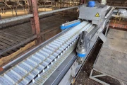 Christiaens asparagus sorting machine on thickness with washing machine