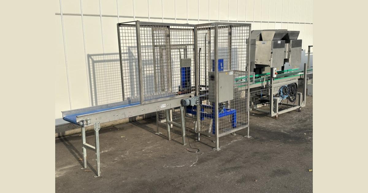 CMSA destacker and CMSA box filler with conveyor belt 195 x 41.5 cm ...
