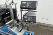 Collamat 8600 labelling machine top and bottom printing and labeling with conveyor belt