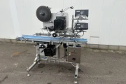 Collamat 8600 labelling machine top and bottom printing and labeling with conveyor belt