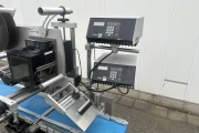 Collamat 8600 labelling machine top and bottom printing and labeling with conveyor belt