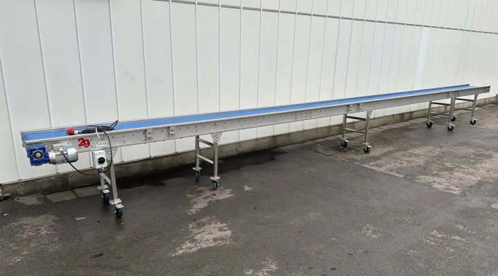 Conveyor stainless steel 970 x 40 cm with wheels