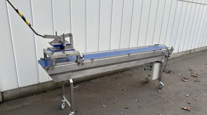 Cutting machine for cutting square blocks 5x5 cm with conveyor
