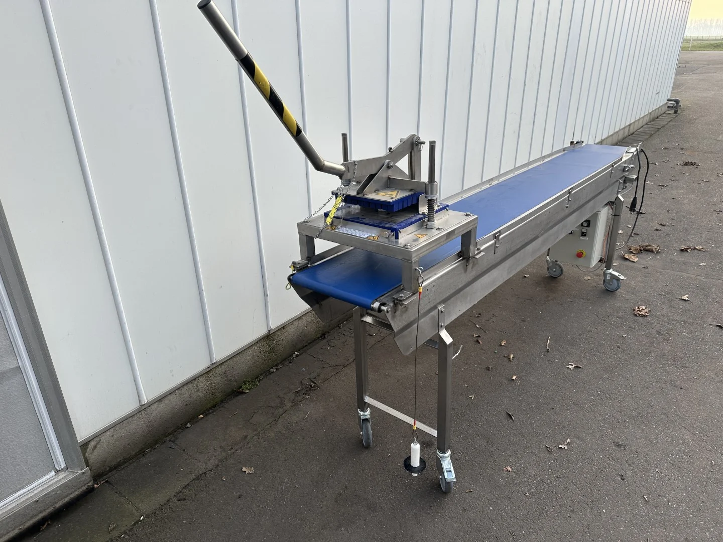 Cutting machine for cutting square blocks 5x5 cm with conveyor ...