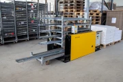 Devette destacking machine for Danish trolleys incl. compressor