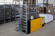 Devette destacking machine for Danish trolleys incl. compressor