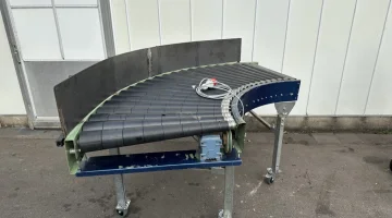 Приводной изогнутый роликовый конвейер 90°