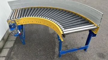 Приводной изогнутый роликовый конвейер 90°