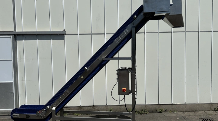 Elevator incline conveyor stainless steel frame with PP Modulair belt