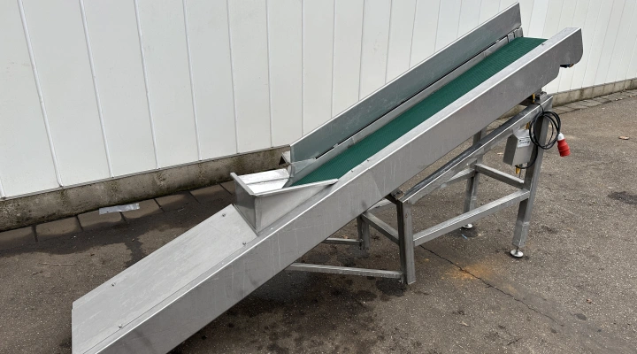 Elevator incline conveyor stainless steel with flat conveyor