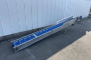 Elevator incline conveyor stainless steel with mesh belt 435 x 40 cm