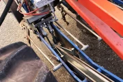 Ferrari 4 row transplanter for soilblocks close up