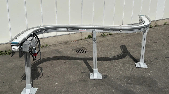 Flexlink conveyor S-shaped 2 x 90° width 8,5 cm