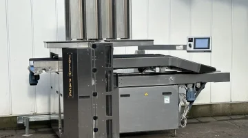 Machine de remplissage de barquettes Frutmac Jollypack G5 pour conteneur alimentaire avec pommes et tomates