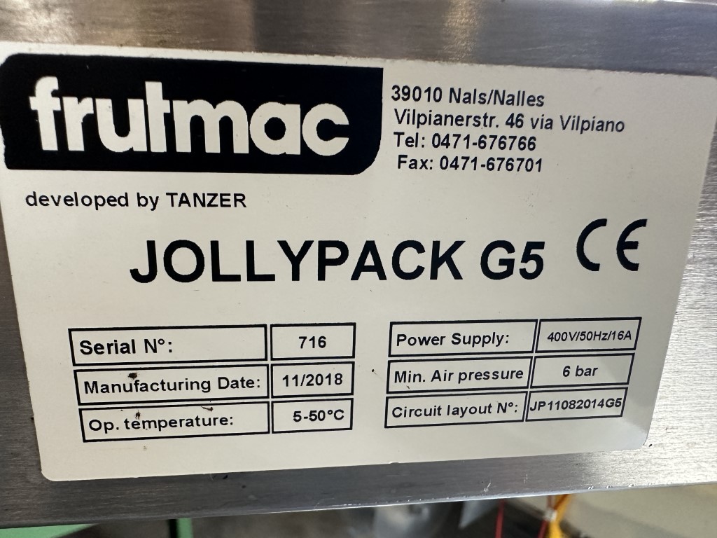 ������ ��� ���������� ������ Frutmac Jollypack G5 ��� ����������� � �������� � ����������
