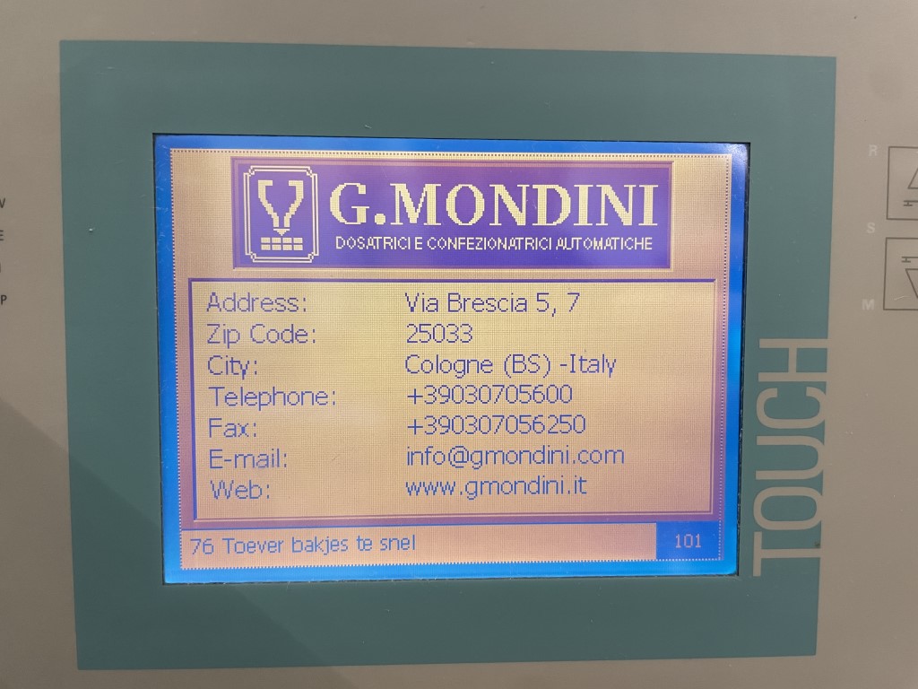G. Mondini E 350 VG ����������� ������ � ������� �������� � ����������