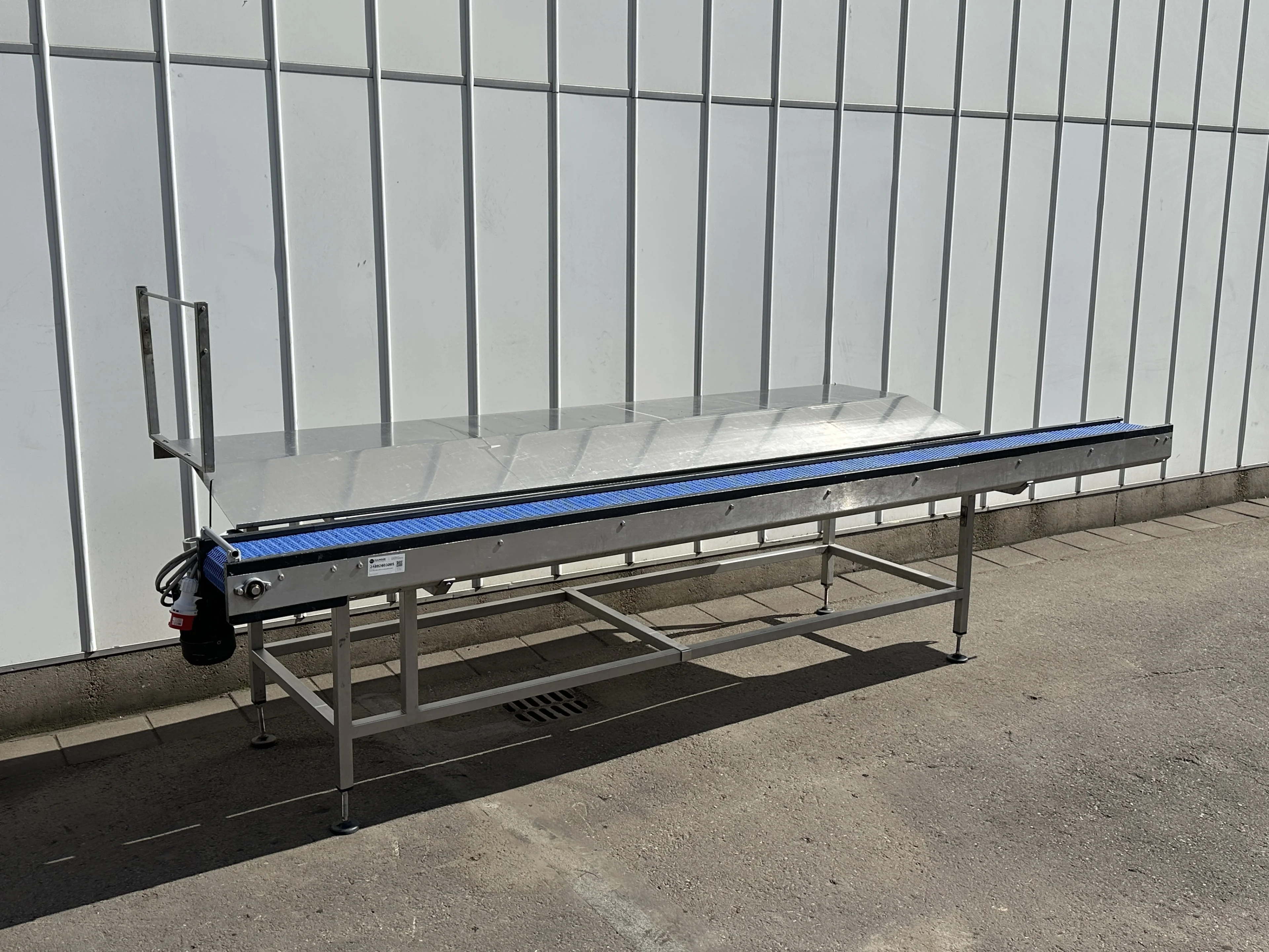 Greymans Paktech conveyor 385 x 20,5 cm with worktable • Duijndam Machines