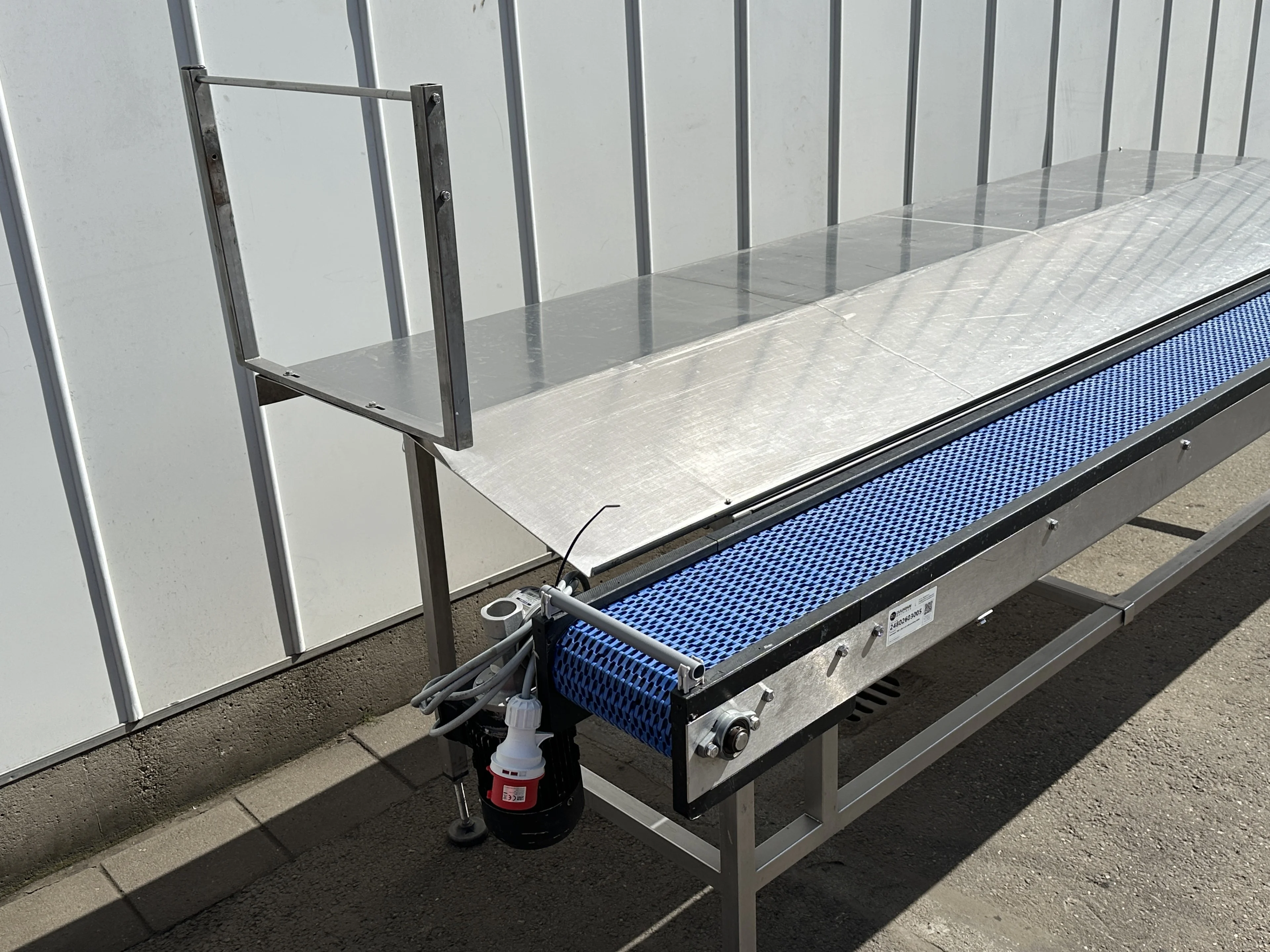 Greymans Paktech conveyor 385 x 20,5 cm with worktable • Duijndam Machines