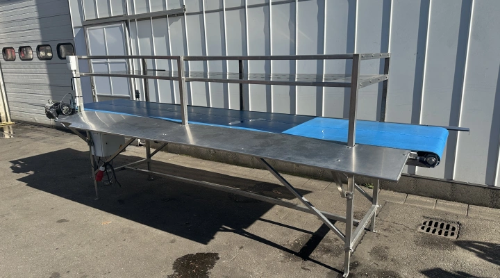 Inspection conveyor 400 x 82 cm stainless steel frame