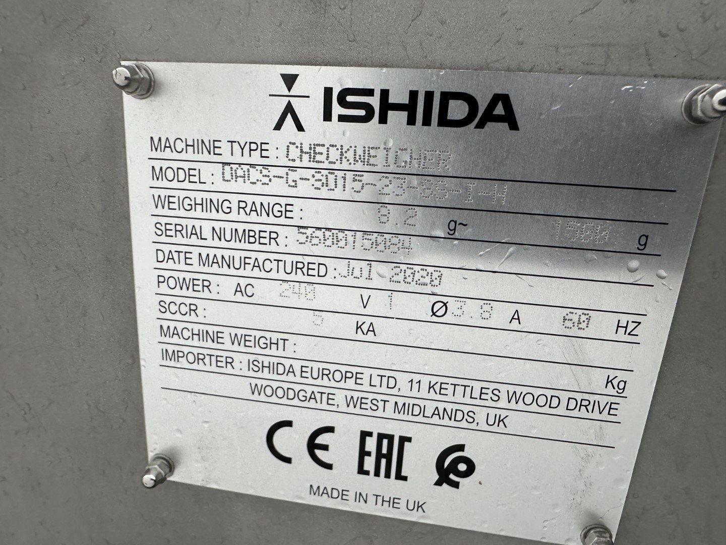 Ishida DACS-G-3015-23-SS-I-H ������������ ������������ ����������� � �������������