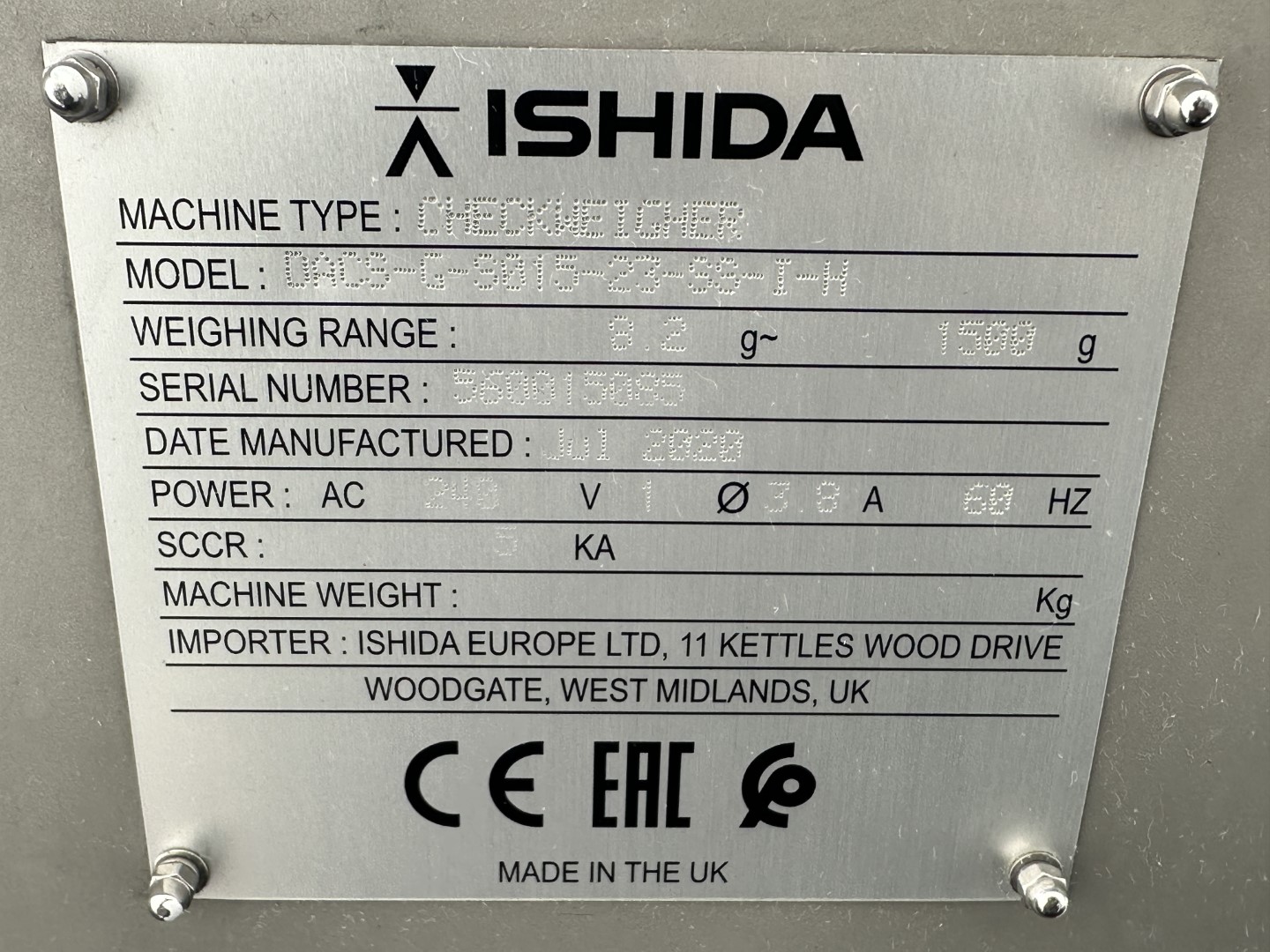 Ishida DACS-G-3015-23-SS-I-H ������������ ������������ ����������� � �������������