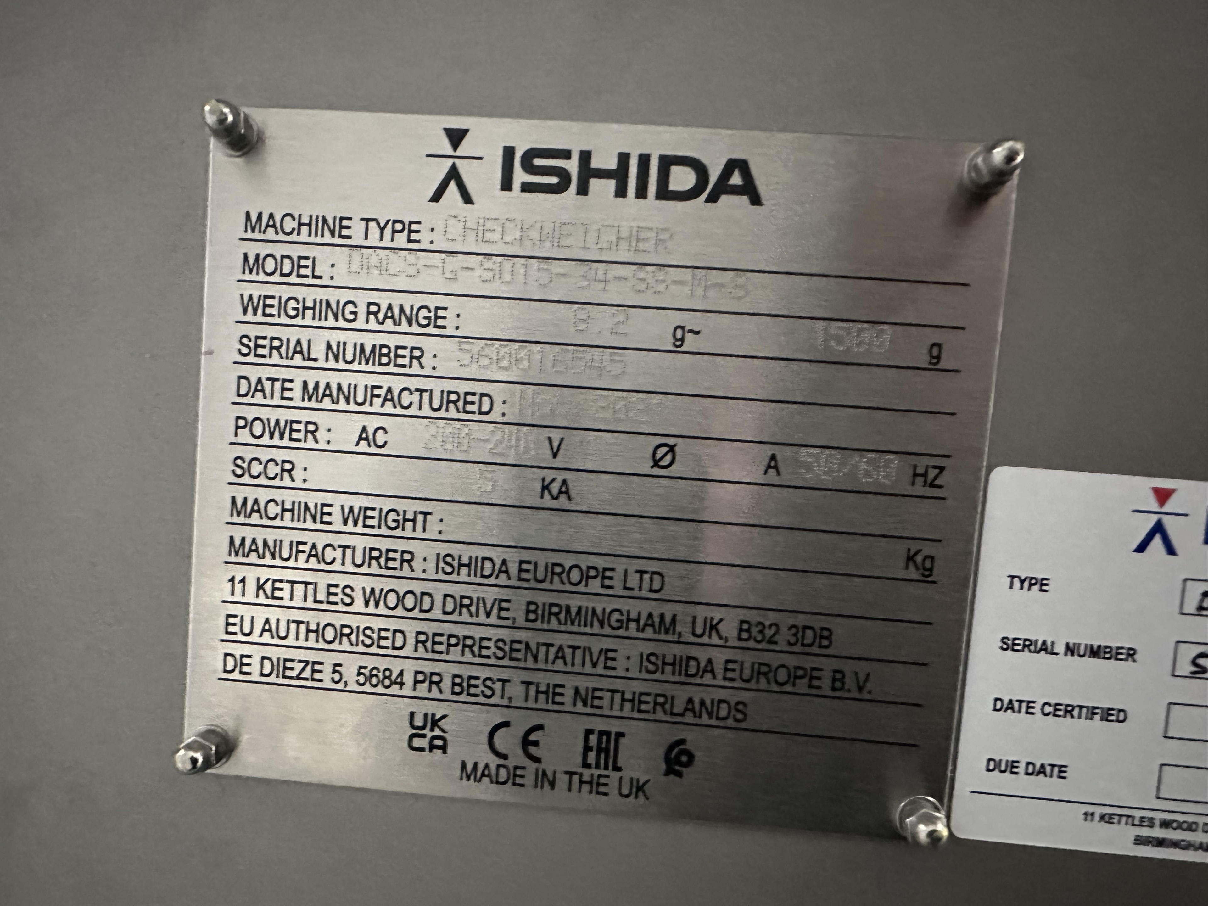 ����������� ��� Ishida DACS-G-S015-34-SS-MH � �����������������