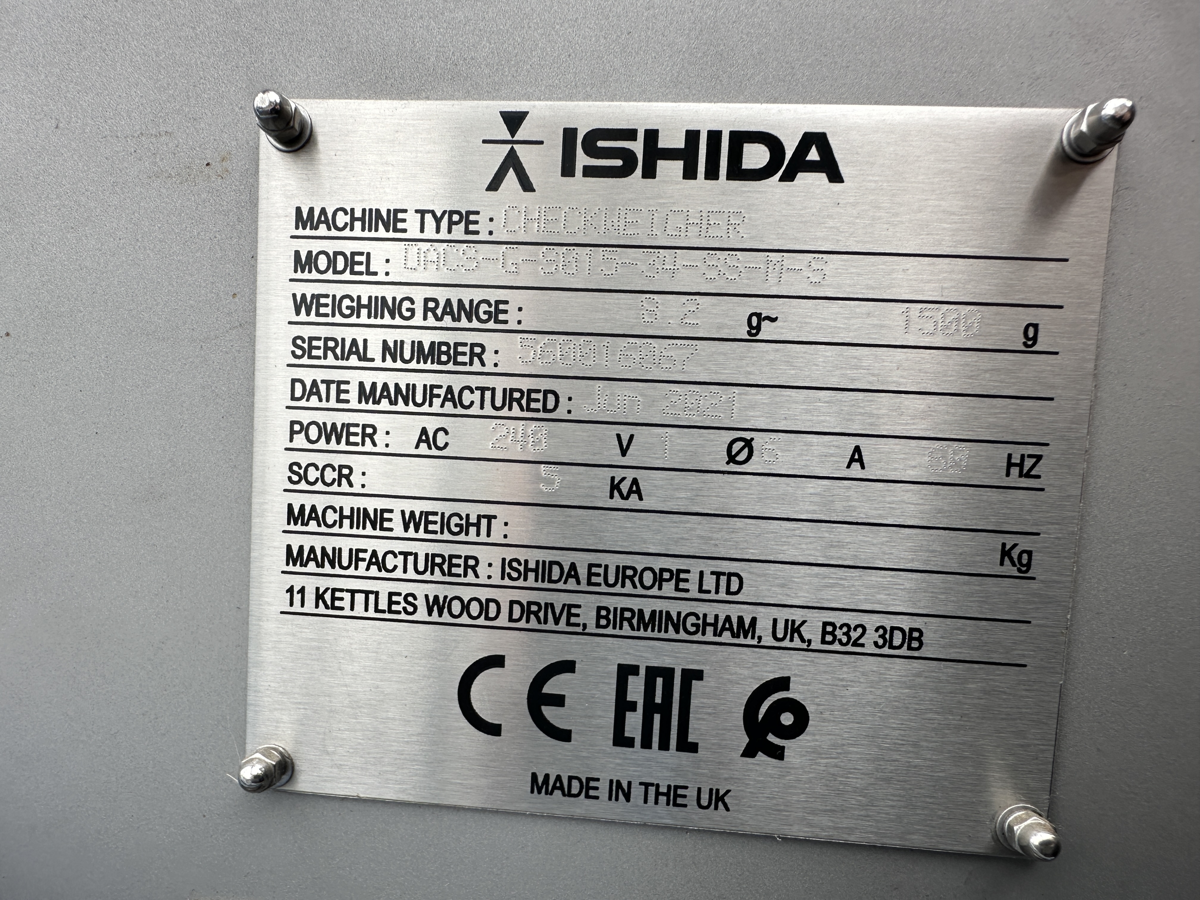 Ishida DACS-G-S015-34-SS-M-S ������������ ������������ ����������� � ���������������