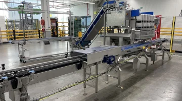 Newtec PCS2009 Weighing line for products in trays with flow pack machine