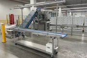 Newtec PCS2009 weigher with Ilapak Carrera 500 flowpack machine for trays
