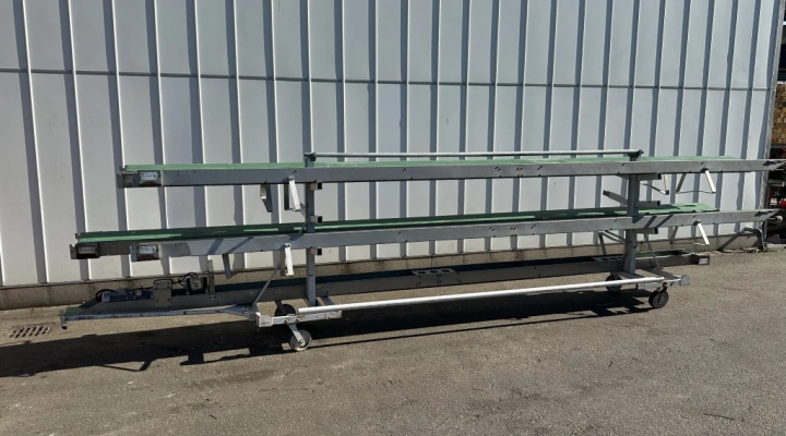 Javo plantentransportbanden ,4x koppeldeel 6m + 1x regelbaar motordeel 6m