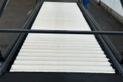 KMK roller inspection conveyor 250 x 80 cm with discharge conveyor