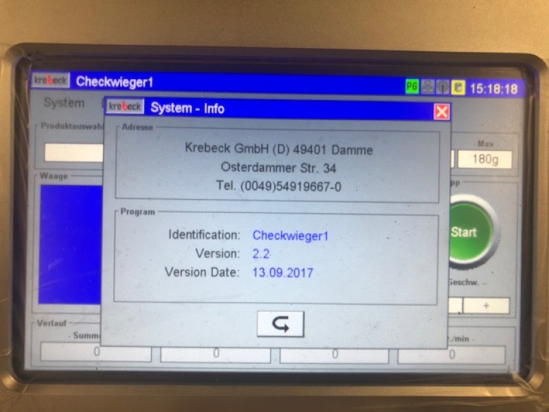 Krebeck checkweigher with plate distributor turntable / rotary table