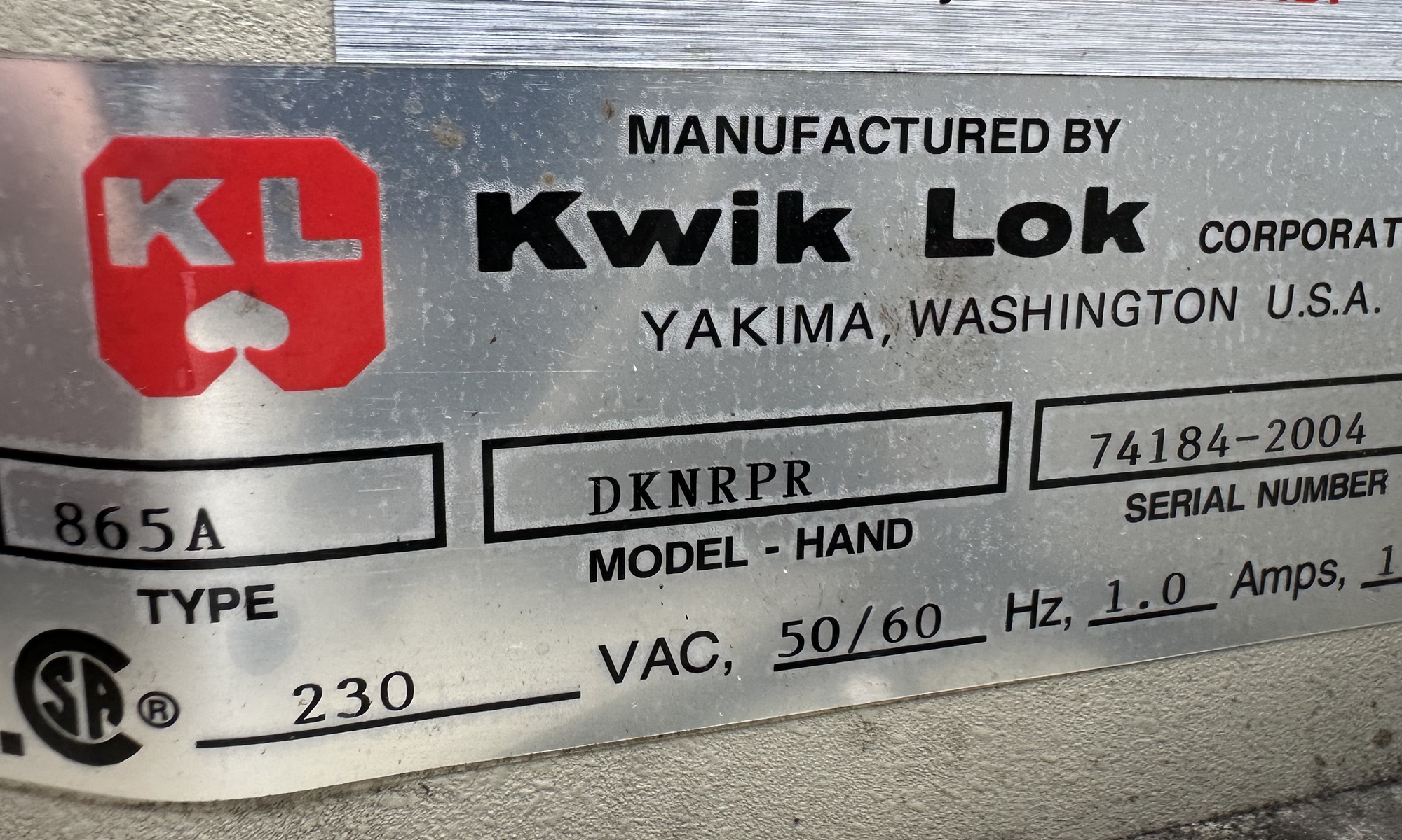 Kwik Lok 865 �������������� ������ ��� �������� �������