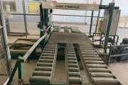 Maf Roda box tipper 120 x 120 cm boxes with roller conveyor