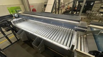 Tarend transportador de inspecção sobre rolos 300 x 100 cm aço inoxidável com rolos galvanizados