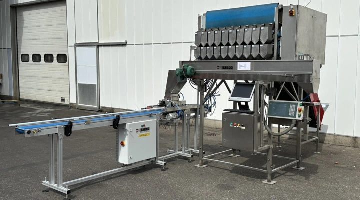 Manter VP10000 weighing machine with Aweta feeding for cherry tomatoes